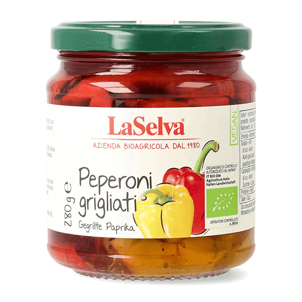 Peperoni grigliati sott'olio bio 280g 1 Peperoni grigliati sott'olio bio 280g