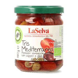 Pomodori semisecchi sott'olio con capperi e olive bio 180g