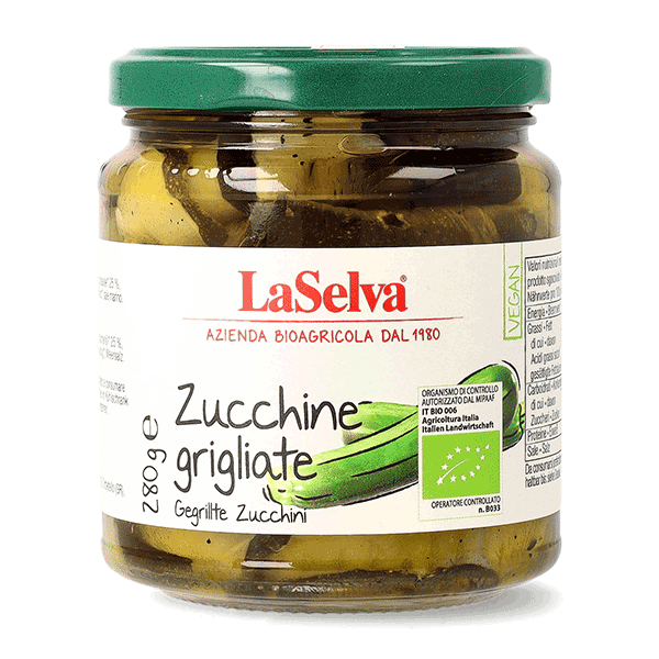 Zucchine grigliate sott'olio bio 280g 1 Zucchine grigliate sott'olio bio 280g