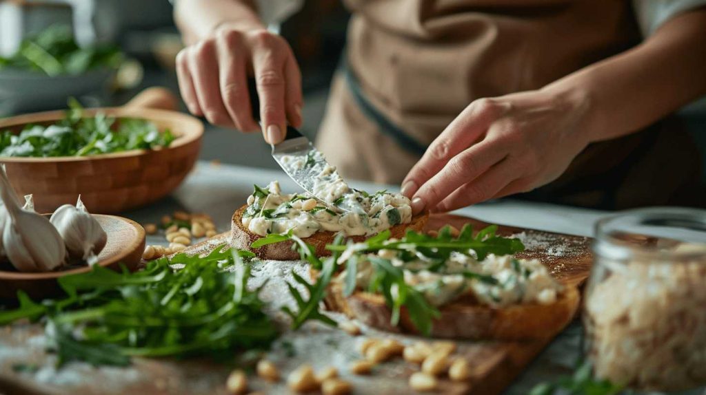 Bruschette sfiziose con ingredienti biologici 2 preparazione delle bruschette