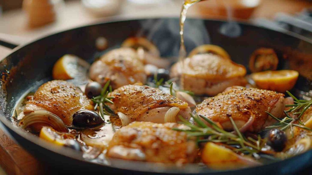 Pollo al Limone e Vermouth 2 Rosolatura del pollo